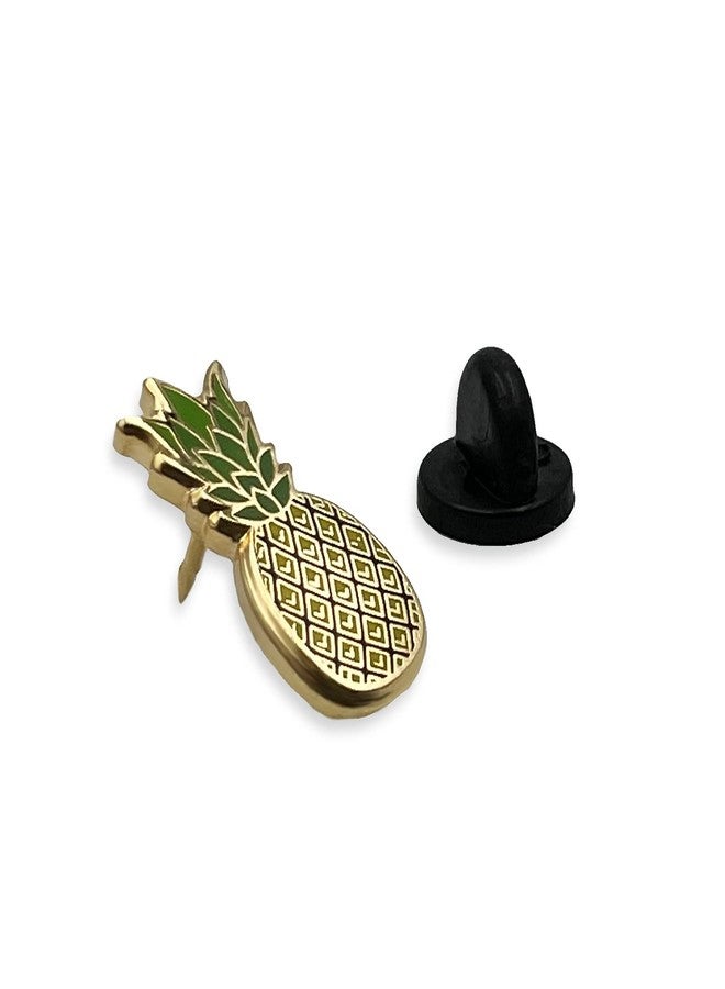 PinMaze Pineapple Enamel Lapel Pin (Gold) - Image 4
